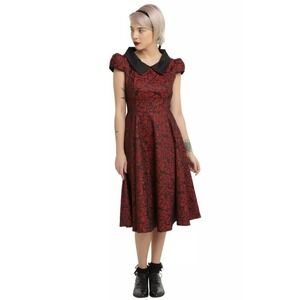 Hearts & Roses Women's Rock-a-billy Whimsigoth Floral Swing Mini Dress Size 12